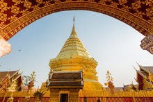 Golden Arch Pagoda At Wat Pratat Doi Suthep, Chiang Mai
