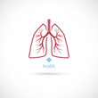 Lungs symbol, on a white background, health