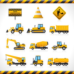 Wall Mural - Construction Machines Set