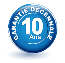 Poster - garantie décennale sur bouton bleu