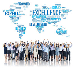 Poster - Excellence Expertise Perfection Global Growth Concept