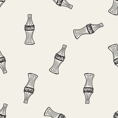 Wall Mural - Doodle cola seamless pattern background