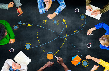 Wall Mural - planning strategy thinking tactic step shortcut concept
