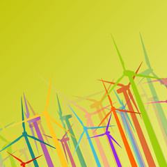 colorful wind electricity generators and windmills detailed ecol