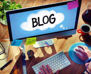 Wall Mural - Social Media Connecting Blog Communication Content Concept