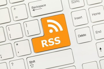White conceptual keyboard - RSS (key with logotype)