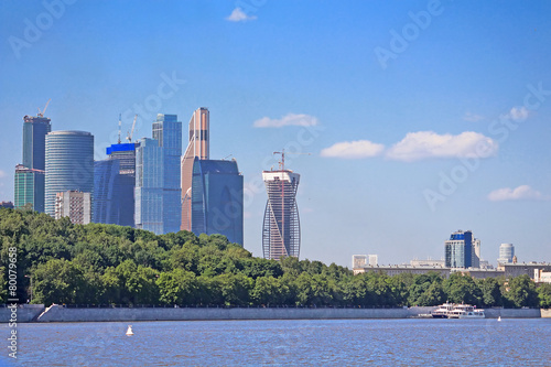 View on new Moscow City buildings in summer, Russia © Gelia