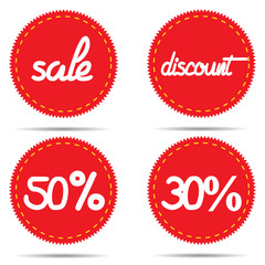 Canvas Print - labels sale discount -50 -30 vector illustration retro