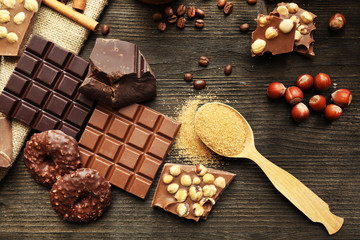 Poster - Still life with set of chocolate with nuts