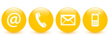 Set Of Yellow Glossy Ball Icons – Contact Us