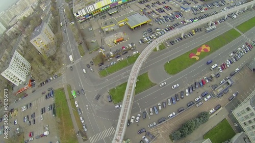 Stock Video Of City Traffic Near Telecentre With Parking At - 