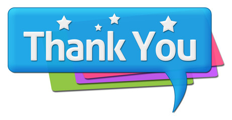 Wall Mural - Thank You With Colorful Comment Symbol