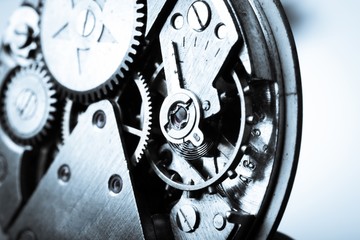 Wall Mural - Watches. vintage watch machinery macro detail monochrome