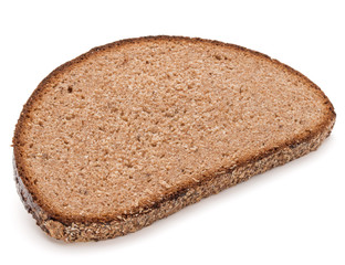 Poster - Slice of fresh rye bread isolated on white background cutout