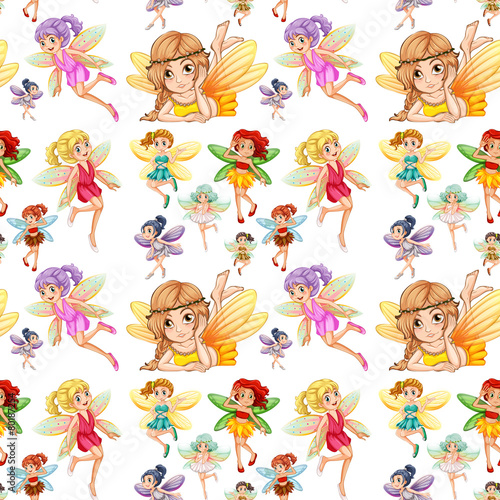 Fototapeta do kuchni Seamless fairies