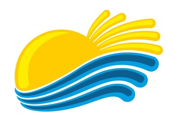 Wall Mural - Sun and sea logo