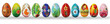 Hand painted Easter eggs isolated on white. Spring patterns