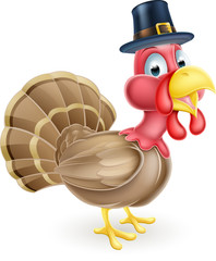 Wall Mural - cartoon thanksgiving turkey