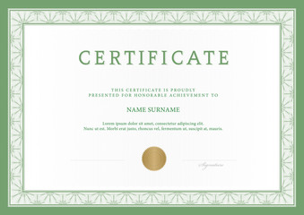 Wall Mural - Certificate, Diploma of completion, vector design template