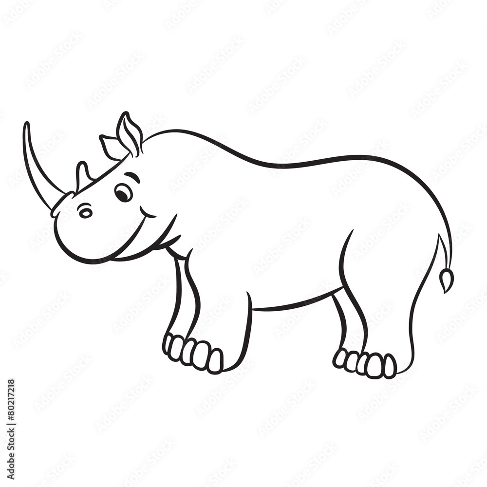Outlined rhino vector illustration. Isolated on white. Stock Vector | Adobe  Stock, image size:1000x1000