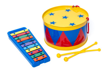 Wall Mural - Toy drum and xylophone