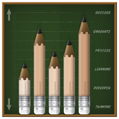 Wall Mural - Education And Learning Step Infographic With Pencil Diagram