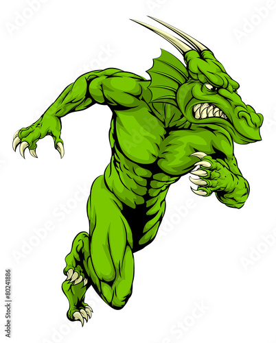 Dragon mascot running