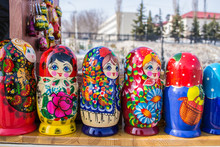 Russian Nesting Dolls In A Line