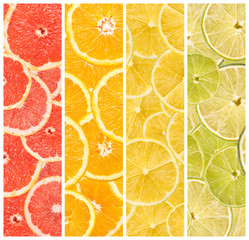 Wall Mural - Abstract Seamless Collage Of Fresh Summer Fruits