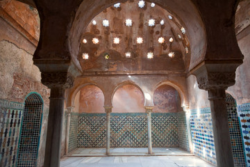 Fototapete - Alhambra de Granada. Arabic baths in Nasrid palaces