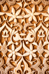 Wall Mural - Alhambra de Granada. Islamic plasterwork in Nasrid Palaces