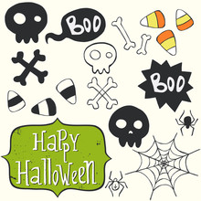 Doodle Candies, Skulls And Happy Halloween Hand Lettering
