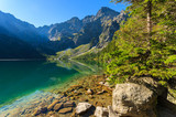Fototapeta Natura - Green water mountain lake Morskie Oko, Tatra Mountains, Poland