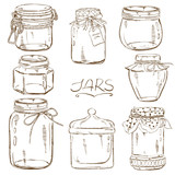 Fototapeta  - Set of isolated mason jars