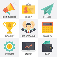 Vector business and marketing icons set. Set 2