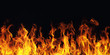 canvas print picture - burning fire flame on black background