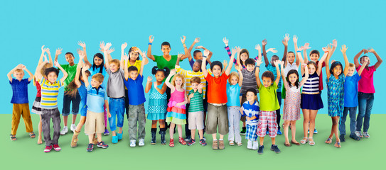 Wall Mural - Children Kids Childhood Friendship Happiness Diversity Concept