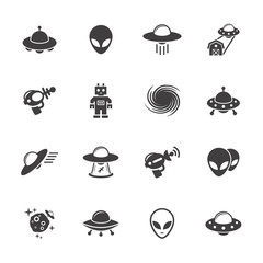 alien icons set.