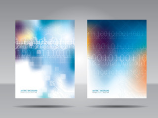 Wall Mural - Brochure template, flyer, card or banner of technology and commu