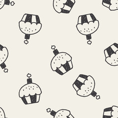 Wall Mural - cupcake doodle drawing seamless pattern background