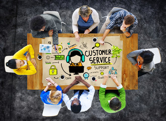 Poster - customer service support assistance service help guide concept