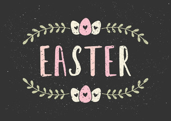 Sticker - Easter Typographic Greeting Card Template