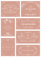 Poster - Vintage templates for wedding invitations