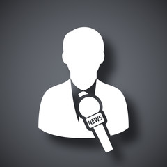 Vector news reporter icon