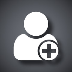 Wall Mural - vector add user icon with plus glyph