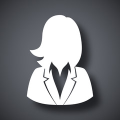 Wall Mural - vector user icon of woman in business suit