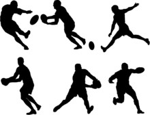 Set Of Rugny Player Silhouette