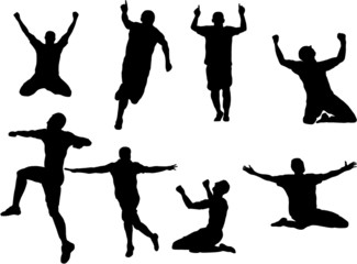 Soccer player celebration silhouette