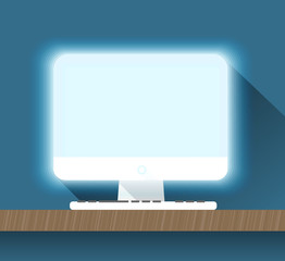 Poster - Modern personal computer flat design illustration. Layout for a