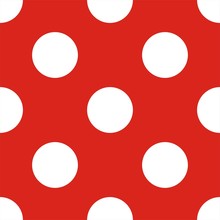 Tile Vector Pattern With White Polka Dots On Red Background